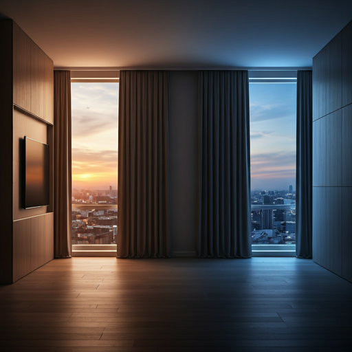 Luxury apartment with warm atmospheric lighting